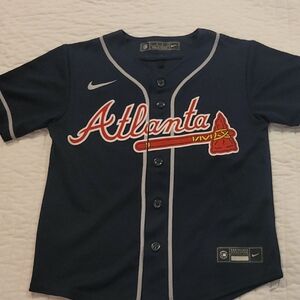 Nike Youth Atlanta Braves Baseball Jersey in Navy